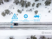 メルセデスベンツ、「Car-to-X」の冬季実証実験へ…滑りやすい路面の情報を共有 画像