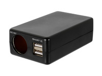 自宅で車載機器が使える電源アダプター、シガーソケット＋USBポート装備　オウルテック 画像