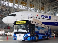SBドライブ、ANAが実施した羽田空港内での大型自動運転バスの実証実験に協力 画像