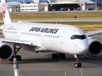 首里城再建の応援メッセージと共に、JALのエアバス A350 が就航 画像