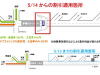 首都高 湾岸線でETC割引区間に変更 画像