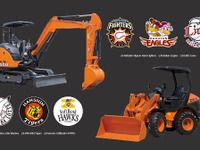 日立建機のミニショベルなど、プロ野球6球団の公式承認モデルが初登場 画像