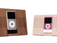 天然木仕上げの iPod 専用スピーカー 画像