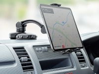 吸盤取付のタブレットホルダー発売、車載やWEB会議に活用…サンワサプライ 画像