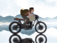 飛べない小鳥とともに走るバイク、台詞のない世界---長編アニメ映画、12月公開 画像