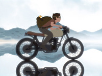 飛べない小鳥とともに走るバイク、台詞のない世界---長編アニメ映画、12月公開 画像
