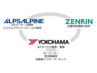 3社共同でタイヤ・路面検知システムの実証実験開始---横浜ゴム/アルプスアルパイン/ゼンリン 画像