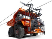 トロリー充電式のフル電動ダンプトラック、日立建機とABBが共同開発へ 画像