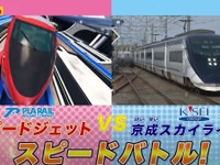 スカイライナー vs スピードジェット、スカイアクセス線で競走…実写×プラレール 画像