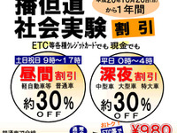 播但連絡道、社会実験割引を実施 10月26日から 画像