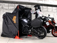 5秒で格納、大型対応のバイク専用シェルターガレージ発売…ドッペルギャンガー 画像