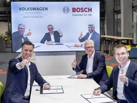 VWとボッシュ、電動車向け電池生産システムを供給する新会社設立へ…覚書に署名 画像