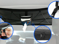 天井に収納ネット、ティッシュポケット付き…スペース有効活用 画像