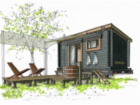 どこでも「サ道」、牽引できるログ小屋サウナ発売…価格は662万2000円 画像