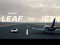 リーフ vs ジェット機 加速対決、勝つのはどっち? 画像