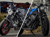 スポーツネイキッドの王道か「7kg」の軽さか？ 100万円で買える大型バイク、スズキ『SV650』とホンダ『CL500』を乗り比べてみた 画像