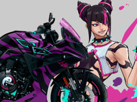 スズキ、人気格闘ゲーム『ストリートファイター6』とコラボ…「ジュリ」をイメージした『GSX-8R』登場 画像