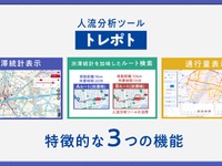 観光地の渋滞・人流可視化ツール「トレポト」、JTBとジオテクノロジーズが10月サービス開始 画像