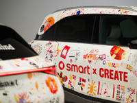 スマートの新世代EVがアートカーに、ブランドの「オープン・ユア・マインド」理念を表現 画像