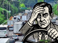 高速道路渋滞「20km」、上を行くか下を行くか 画像