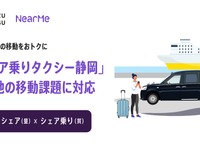 シェア乗りとライドシェアを組み合わせ、日本初の新サービスを静岡で開始へ…NearMe 画像