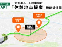ナビタイムジャパン、大型車向けルート検索APIに休憩地点提案機能を追加 画像