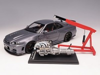 R34型スカイラインGT-R、1/18スケールミニカー発売…ディスプレイエンジン付属 画像