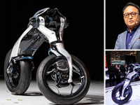 倒れても起き上がる異形のバイク型AIロボット「モトロイド・ラムダ」、ヤマハが描く「AIと走り、共に育つ未来」とは 画像