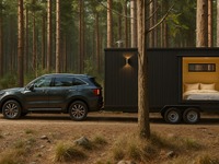 タイヤ付きの移動ホテル、熱海市ACAO FORESTに可動式キャビン5棟が2026年開業へ…夜間はEVから電力供給 画像