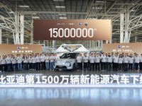 BYD、新エネルギー車の累計生産1500万台達成…2カ月で100万台上乗せ 画像