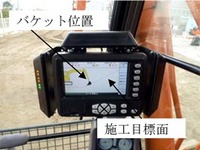 GPSと図面から施工目標を表示　日立建機のショベルカー 画像