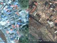 【東日本大地震】Google、被災地の衛星写真を公開 画像