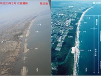 【東日本大地震】仙台湾南部海岸の空撮 被災前後 画像