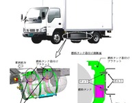 いすゞ エルフ などCNG車、CNGタンクが脱落する 画像
