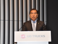 【東京モーターショー11】UDトラックス竹内社長「トラック輸送の情報化がますます求められる」 画像