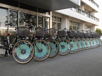 ヤマハ、泉大津市に電動アシスト自転車15台を納車 画像