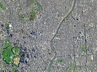 東京スカイツリーを人工衛星から眺めると… 画像
