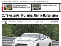 日産 GT-R、開発テストでクラッシュか…ニュルブルクリンク 画像
