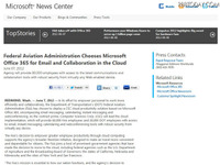 米連邦航空局、Office 365導入…クラウド化加速 画像