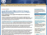 Google、Safari追跡問題で2250万ドルの制裁金 画像