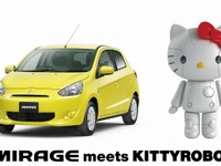 新型ミラージュ、KITTYROBOT コラボレーションラッピング展示 画像