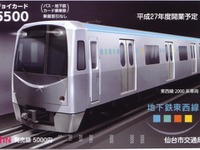 仙台市交通局、地下鉄東西線車両デザインのカード乗車券を限定発売 画像