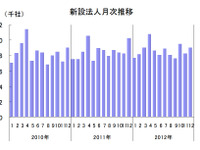 2012年新設法人、再生エネルギー関連が急増 画像