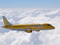 フジドリームエアラインズ、イエローカラーをまとったエンブラエルERJ175を受領 画像
