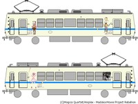 叡山電鉄、「まどか☆マギカ」ヘッドマーク車両がラッピングトレインに 画像