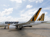 タイガーエア、シャークレット改造を施したA320を公開 画像