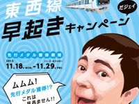 東京メトロ、東西線のオフピーク通勤キャンペーン実施…定期券以外でも参加可能に 画像