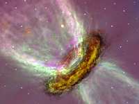 国立天文台、研究チームが誕生したばかりの大質量星周辺に高温水蒸気ガスの回転円盤を発見 画像