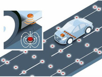 ボルボ、道路に埋設したマグネットで自車位置を把握する研究プロジェクトを実施 画像