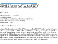 米消費者団体、GMリコール2車種でエアバッグ出ず、303人死亡とする文書公表…NHTSAへの書簡を公開 画像